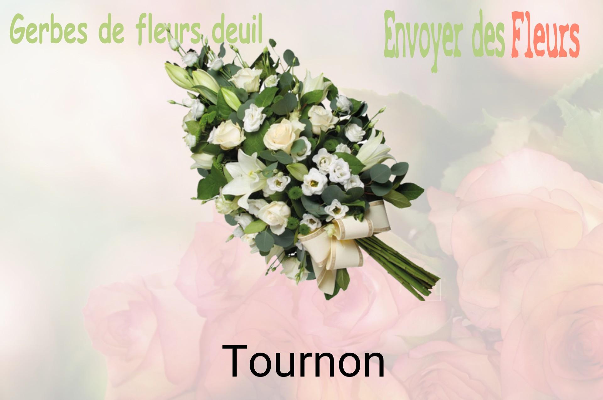 Gerbe de fleurs de deuil livrée à Tournon